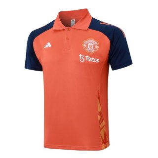 Polo Manchester United 24/25 Arancione Blu 2 Polo Manchester United 24/25 Arancione Blu 2