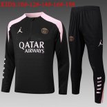 Bambino Felpa Allenamento PSG 2024/25 Nero Rosa