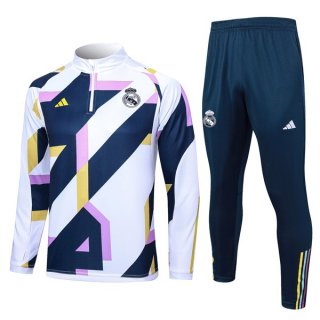 Felpa Real Madrid 2024 Bianco Azu; Felpa Real Madrid 2024 Bianco Azu;