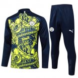 Felpa Allenamento Manchester City 2024/25 Giallo Blu
