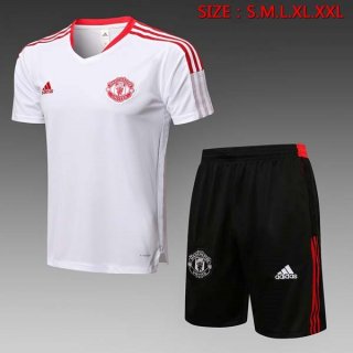 Maglia Formazione Manchester United Set Completo 2022 Bianco Nero Maglia Formazione Manchester United Set Completo 2022 Bianco Nero