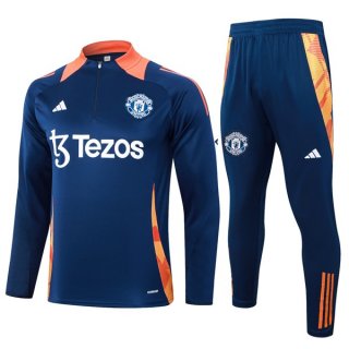 Felpa Allenamento Manchester United 24/25 Blu 3 Felpa Allenamento Manchester United 24/25 Blu 3