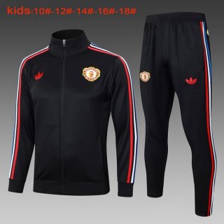 Bambino Giacca Manchester United 24/25 Nero Rosso Bambino Giacca Manchester United 24/25 Nero Rosso