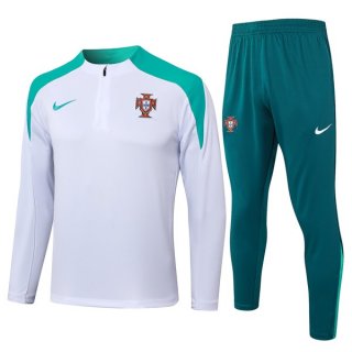 Felpa Allenamento Portogallo 24/25 Bianco Verde Felpa Allenamento Portogallo 24/25 Bianco Verde