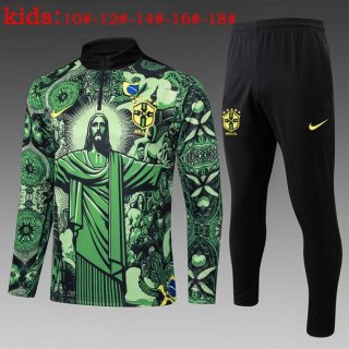 Bambino Felpa Allenamento Brasile 2025/26 Verde Bambino Felpa Allenamento Brasile 2025/26 Verde