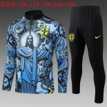 Bambino Felpa Allenamento Brasile 2024/25 Blu