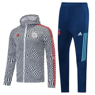 Giacca a vento Ajax Set Completo 2021/22 Bianco Blu Giacca a vento Ajax Set Completo 2021/22 Bianco Blu