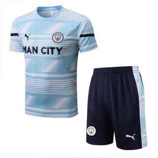 Maglia Formazione Manchester City Set Completo 2022/23 Blu Bianco Maglia Formazione Manchester City Set Completo 2022/23 Blu Bianco