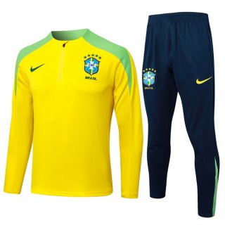 Felpa Allenamento Brasile 24/25 Giallo Verde 3 Felpa Allenamento Brasile 24/25 Giallo Verde 3