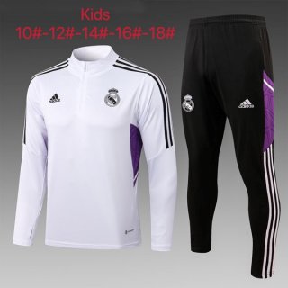 Bambino Felpa Allenamento Real Madrid 2023 Bianco Nero Bambino Felpa Allenamento Real Madrid 2023 Bianco Nero