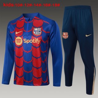 Bambino Felpa Allenamento Barcellona 24/25 Blu Rosso 3 Bambino Felpa Allenamento Barcellona 24/25 Blu Rosso 3