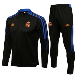 Felpa Allenamento Real Madrid 2022 Nero Blu Felpa Allenamento Real Madrid 2022 Nero Blu