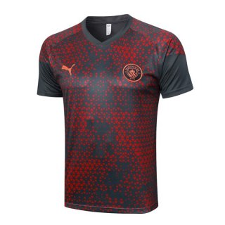 Maglia Formazione Manchester City 2024 Rosso Grigio Maglia Formazione Manchester City 2024 Rosso Grigio