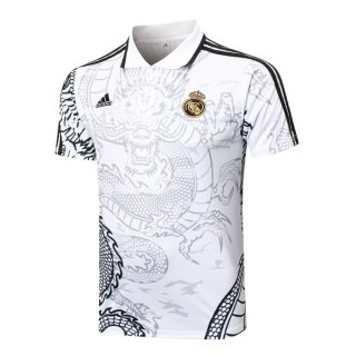 Polo Real Madrid 24/25 Bianco Nero 2 Polo Real Madrid 24/25 Bianco Nero 2
