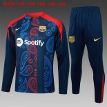 Bambino Felpa Allenamento Barcellona 2024/25 Blu Rosso