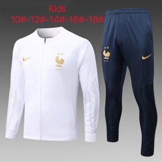 Bambino Giacca Francia 2023 Bianco Blu Bambino Giacca Francia 2023 Bianco Blu