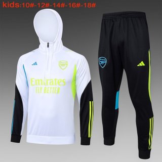 Bambino Felpa Cappuccio Arsenal 2024 Bianco 2 Bambino Felpa Cappuccio Arsenal 2024 Bianco 2