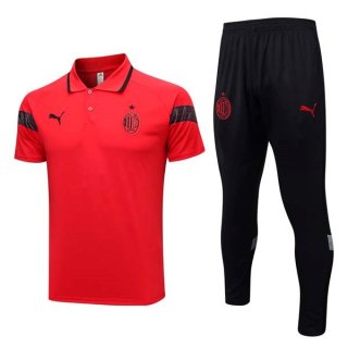 Polo AC Milan Set Completo 2023/24 Rosso Nero Polo AC Milan Set Completo 2023/24 Rosso Nero