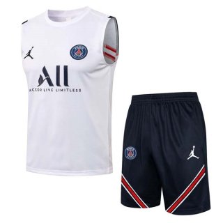 Maglia Paris Saint Germain Senza Maniche Set Completo 2022 Bianco Maglia Paris Saint Germain Senza Maniche Set Completo 2022 Bianco
