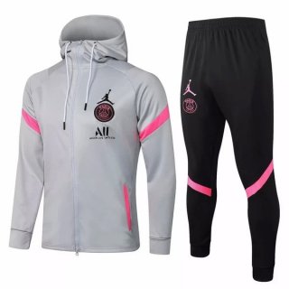 Giacca Cappuccio PSG 2021/22 Grigio Nero Giacca Cappuccio PSG 2021/22 Grigio Nero