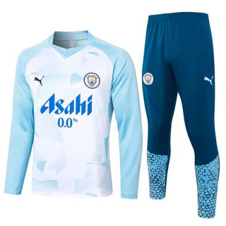 Felpa Manchester City 2024/25 Bianco Blu Felpa Manchester City 2024/25 Bianco Blu