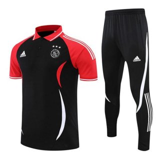 Polo Ajax Set Completo 2022/23 Nero Rosso Polo Ajax Set Completo 2022/23 Nero Rosso