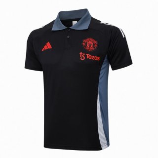 Polo Manchester United 24/25 Nero Grigio 2 Polo Manchester United 24/25 Nero Grigio 2