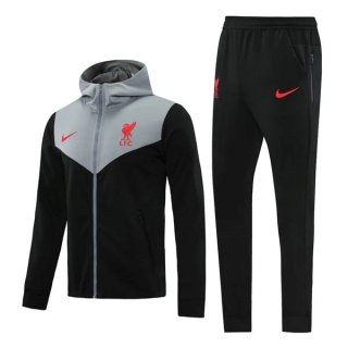 Giacca Cappuccio Liverpool 2021/22 Grigio Nero Giacca Cappuccio Liverpool 2021/22 Grigio Nero