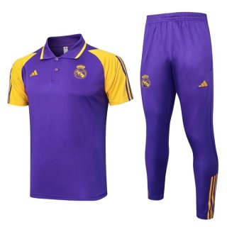 Polo Real Madrid Set Completo 2024/25 Porpora Giallo Polo Real Madrid Set Completo 2024/25 Porpora Giallo