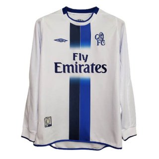 Thailandia Maglia Chelsea Away ML Retro 2003 2005 Bianco Thailandia Maglia Chelsea Away ML Retro 2003 2005 Bianco