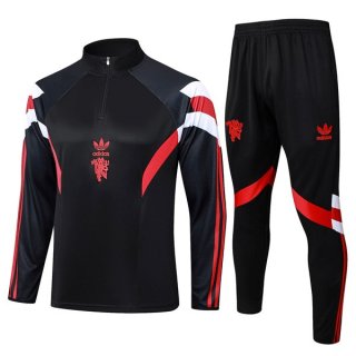 Felpa Allenamento Manchester United 2024/25 Nero Rosso Felpa Allenamento Manchester United 2024/25 Nero Rosso