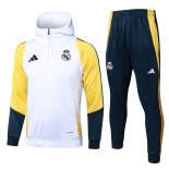 Felpa Cappuccio Real Madrid 2024/25 Bianco Giallo 2