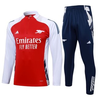 Felpa Allenamento Arsenal 24/25 Rosso Bianco 3 Felpa Allenamento Arsenal 24/25 Rosso Bianco 3