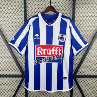 Thailandia Maglia Real Sociedad Home Retro 2002 2003 Thailandia Maglia Real Sociedad Home Retro 2002 2003