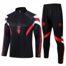 Felpa Allenamento Manchester United 2024/25 Nero Rosso