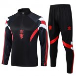 Felpa Allenamento Manchester United 2024/25 Nero Rosso