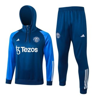 Felpa Cappuccio Manchester United 2024 Blu 2 Felpa Cappuccio Manchester United 2024 Blu 2