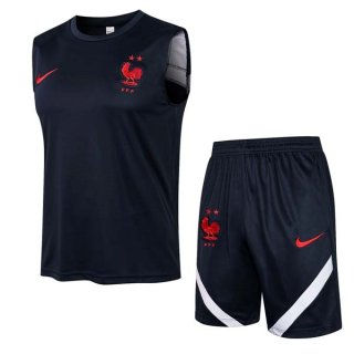 Maglia Francia Senza Maniche Set Completo 2022 Nero Maglia Francia Senza Maniche Set Completo 2022 Nero