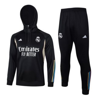 Felpa Cappuccio Real Madrid 2024 Nero Felpa Cappuccio Real Madrid 2024 Nero