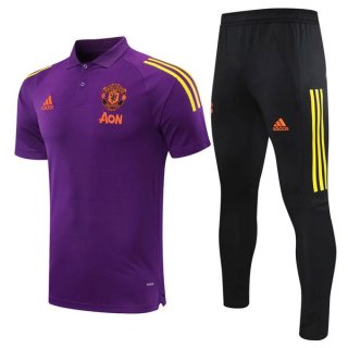 Polo Manchester United Set Completo 2021/22 Porpora Nero Polo Manchester United Set Completo 2021/22 Porpora Nero