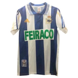 Thailandia Maglia Deportivo Home Retro 1999 2000 Blu Bianco Thailandia Maglia Deportivo Home Retro 1999 2000 Blu Bianco