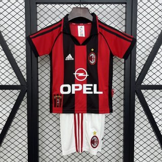 Maglia AC Milan Prima Bambino Retro 1998-1999 Maglia AC Milan Prima Bambino Retro 1998-1999