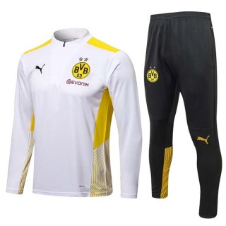 Felpa Allenamento Borussia Dortmund 2022 Bianco Nero Felpa Allenamento Borussia Dortmund 2022 Bianco Nero