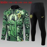Bambino Felpa Allenamento Brasile 2025/26 Verde