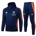 Felpa Cappuccio Manchester United 2025/26 Blu