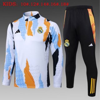 Bambino Felpa Allenamento Real Madrid 2025/26 Blu Bianco