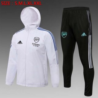 Giacca a vento Arsenal Set Completo 2022 Bianco Nero Giacca a vento Arsenal Set Completo 2022 Bianco Nero
